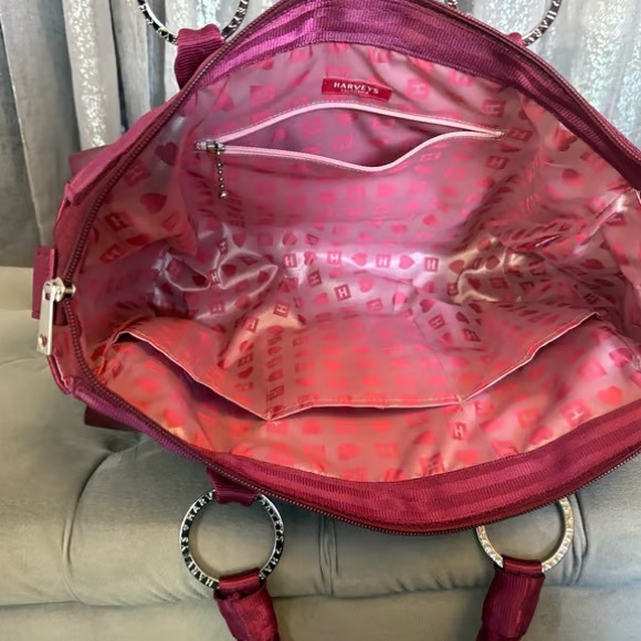 Harveys Burgundy Satchel with Braided Handles - Picture 4 of 4